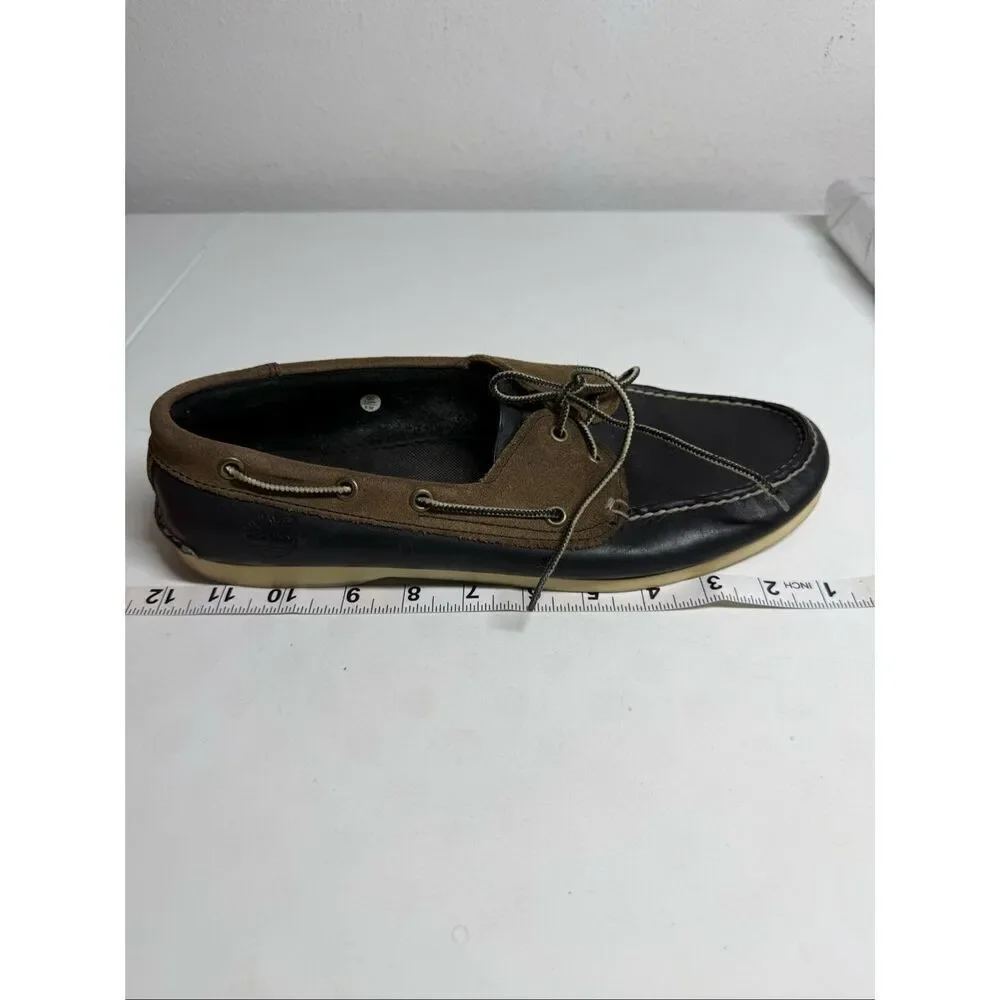 Timberland Men’s Sz 11 Classic Boat Shoes Black Brown Leather See Description